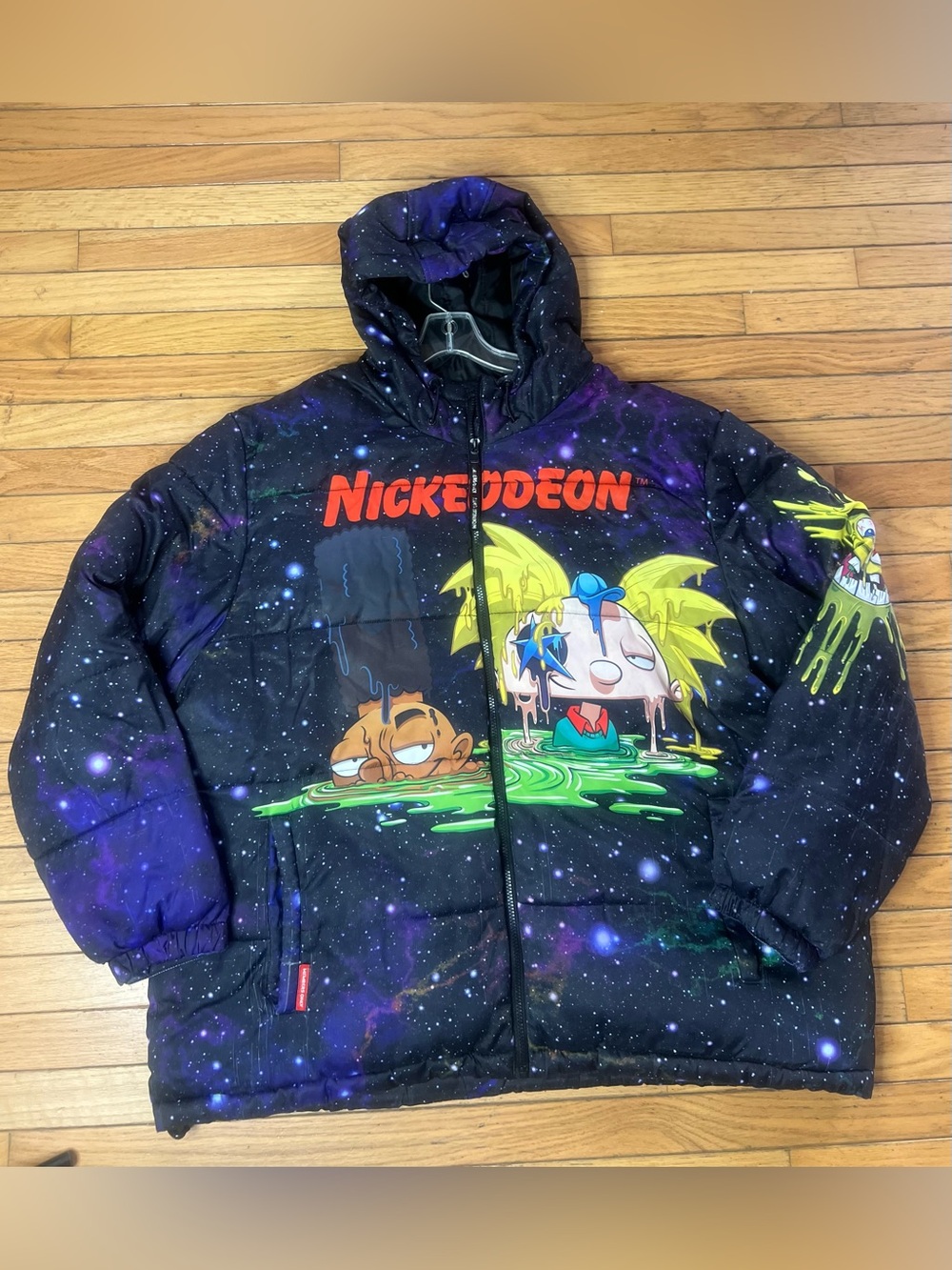 Members Only x Nickelodeon all-over print puffer jacket 3X Hey Arnold spongebob